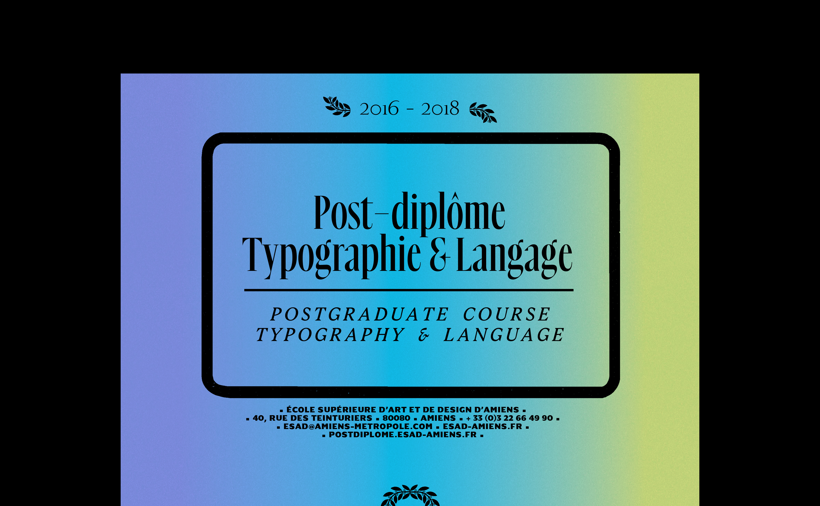 Post-diplôme typographie et langage