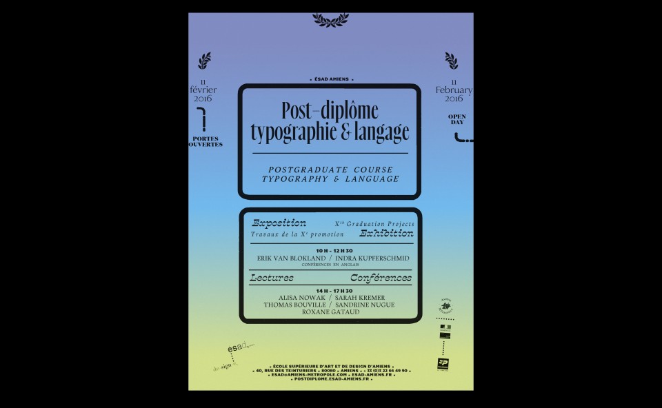 Post-diplôme typographie et langage